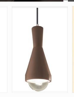Radiance Collection 
 Erlen 1 Light 4.75 inch Canyon Clay and Brushed Nickel Pendant Ceiling Light in Replaceable Bulb, Black, Form+Finish+Function