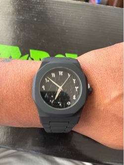 Black and silver watch