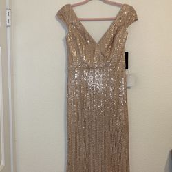 Rose Gold Sequin Maxi Dress 