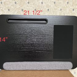 Lap Desk - Fits Up to 17 Inch Laptop Lap Desk with Dual Cushion, Wrist Rest & Built-in Mouse Pad