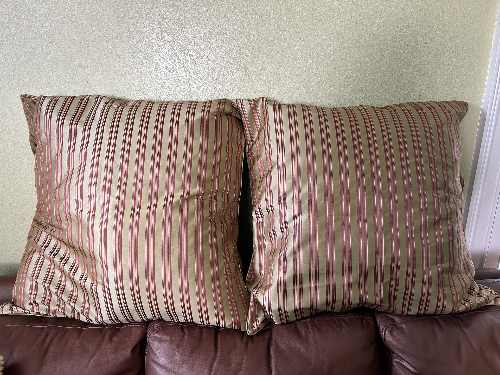 Vintage Custom-made Satin Striped Pillow Covers