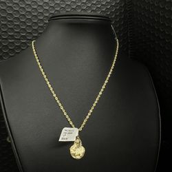 Rope chain 14kt with virgin pendant CZ $399