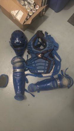 Softball catchers gear with mitt