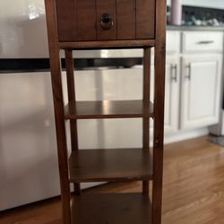3-tier wooden side table  with drawer. Cash only.
