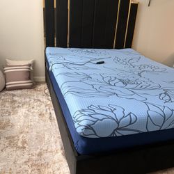 Like new Queen Size Bed Frame and Mattress w/adjustable base