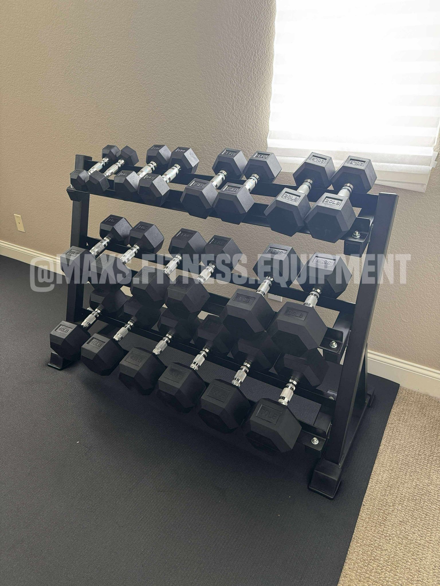 NEW DUMBBELL SET 5-50 WITH RACK