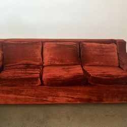 Vintage Red Velvet Couch