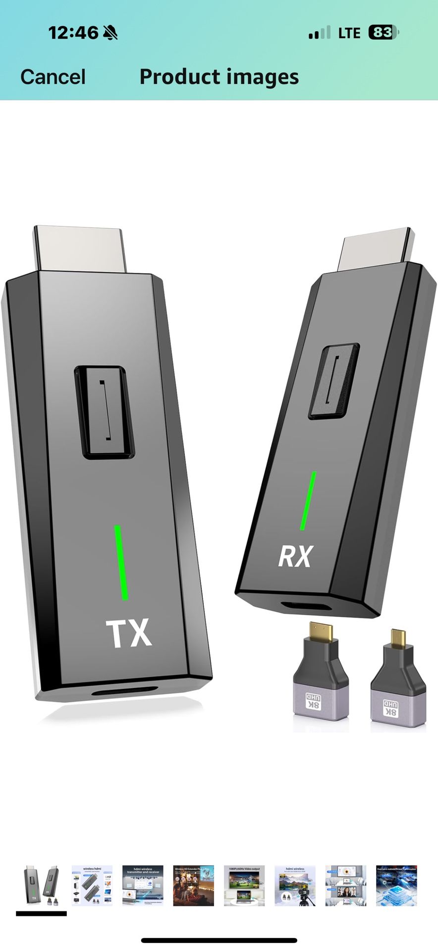 New In Box! Wireless Hdmi Transmitter and Receiver,4k Decode 1080p Output,Plug & Play Portable 2.4g/5g,Wireless Hdmi Extender Kit for Streaming Video 