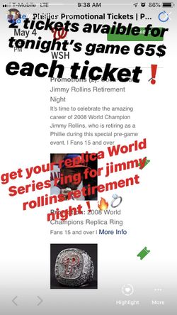 Phillies tickets for tonight