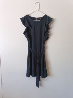 Banana Republic Navy Ruffle-Sleeve Tie-Front Mini Dress Sz. XS