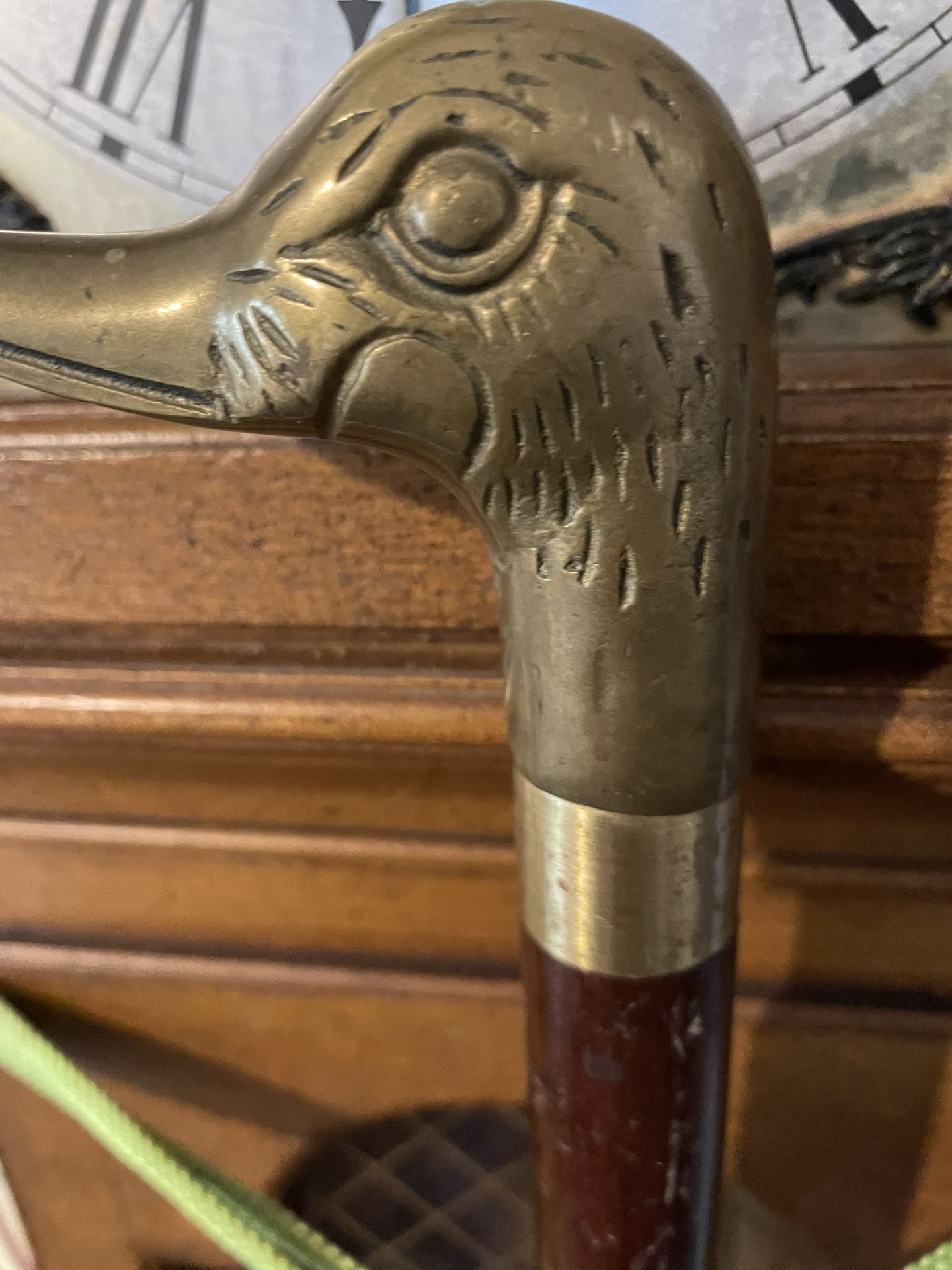 - [ ] Antique Brass Duck Head Walking Stick Cane 33”. WTH  metal tip on bottom