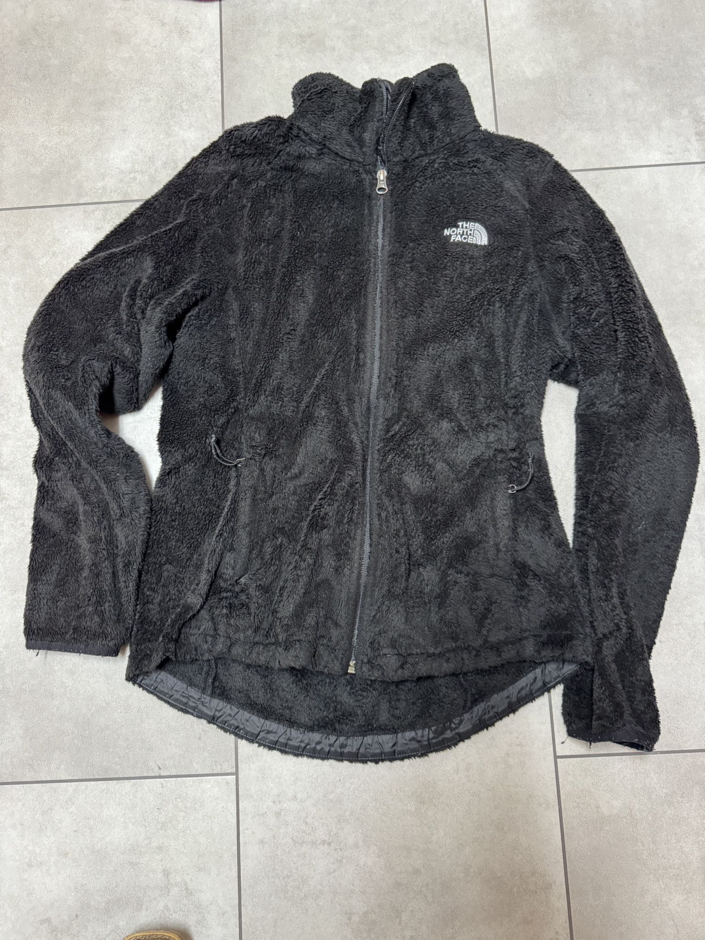 The North Face Jacket Size M Womens Fleece Windbreaker Full Zip Black Logo