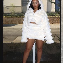 Michelin Faux Fur Coat & Skirts SET
