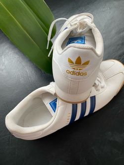 White with blue strip adidas (Samoa edition)