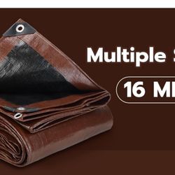 Space Ever 15x15 Ft Tarp. Brown 