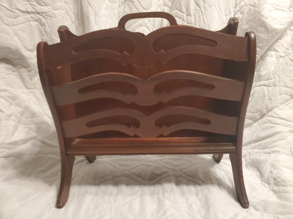 Butler mahogany Vintage magazine and Book Rack holder MCM Style # 730