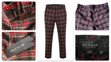Pants PacSun Plaid Dress Pants Red Black Green Size 32 NWT