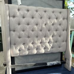 Queen Bed Frame, Modern Tufted Upholstered Headboard/Bedfame. With Mattress