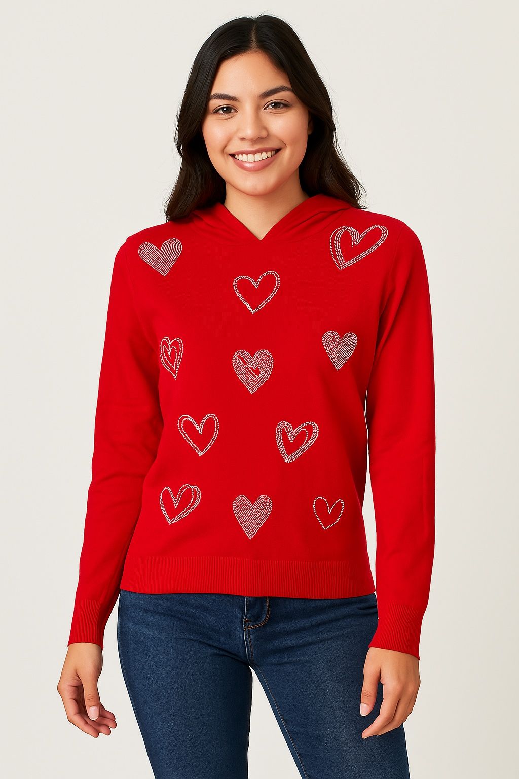 Sparkle Heart Hoodie Sweater — Cute, Cozy & Perfect for Valentine Vibes!