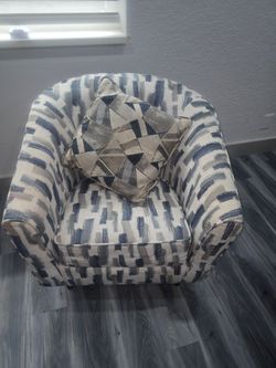 Kevin Charles Staccato Navy Fabric Accent Chair