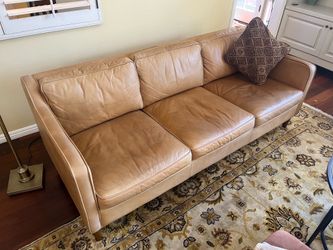 West Elm Leather Couch