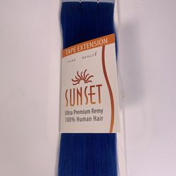 TAPE-IN 18” Human Hair Extensions #Blue