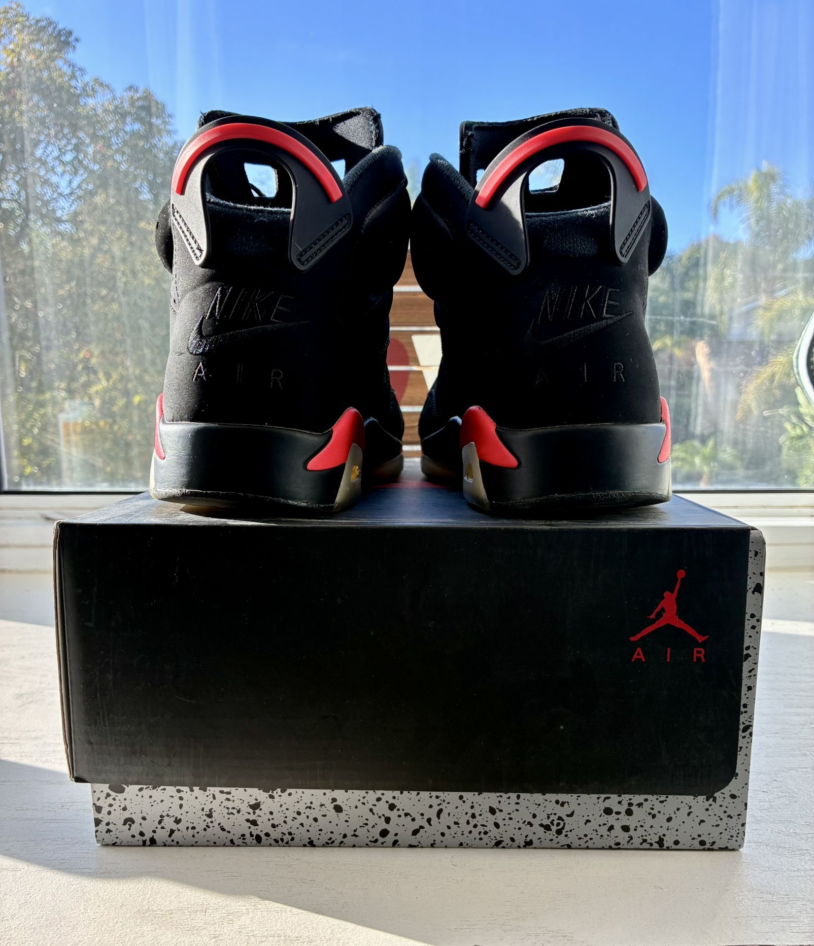 NIKE Air Jordan 6 VI Retro Black Infrared Size 8.5