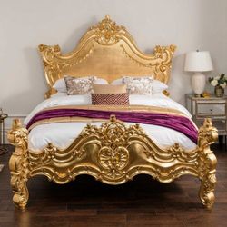 ●READ LISTING●Custom Gold Luxury Refinishing Services ~Bedroom Bed