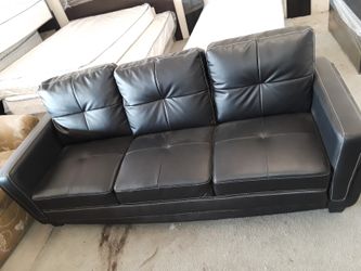 Black leather couch