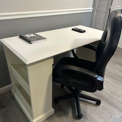 Home Office Computer Desk with a Drawer, 49” Study Writing Desk/ Office Chair