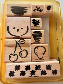 Stampin' Up! Fruit Rubber Stamp Set of 9