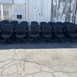 LIKE NEW HERMAN MILLER CLASSIC AERON CHAIRS SIZE B FULLY LOADED WITH LUMBAR SUPPORT!  $450 EACH