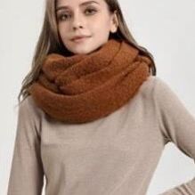 Elegant Soft infinity Scarf In Rust