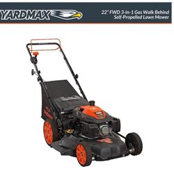 YARDMAX 22 in. 201 cc SELECT PACE 6 Speed CVT High Wheel FWD 3-in-1 Gas Walk Behind Self Propelled Lawn Mower