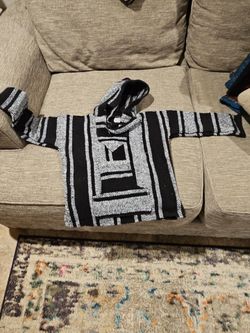 Black and White Baja Hoodie Pullover