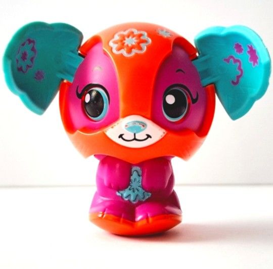 Zoobles Spin Master 2011 McDonald's Toy Push Button spring to life puppy