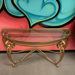 Absolutely Gorgeous Robb And Stucky Gold Iron & Beveled Glass Tables 