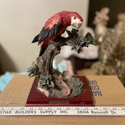 Red Parrot Ceramic Statue (Montifiori Collection)