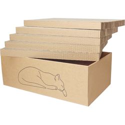 5 Packs in 1 Cat Scratch Pad with Box for Indoor Cats, Larger-Sized Durable Recyclable