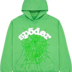 Green And White Spider Hoodie 