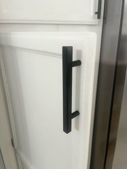Black square cabinet handles