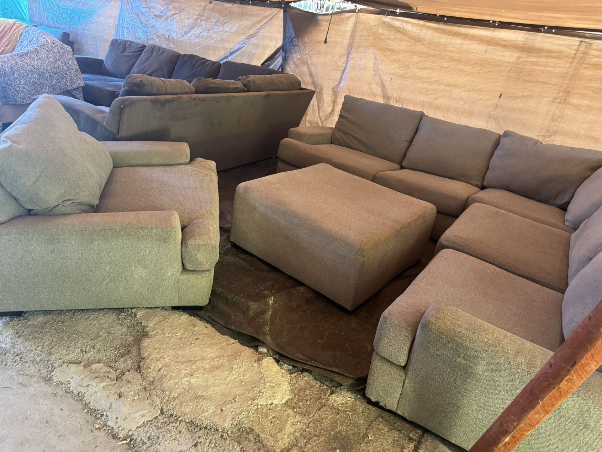 Gray Couch With Matching Ottoman And Chair Good Condition Clean We Sell All The Time Delivery $40 Lol