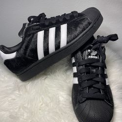 Adidas Superstar 2 Black Pony Hair”White Cloud Women’s (JH9475) Size 8 Worn Once