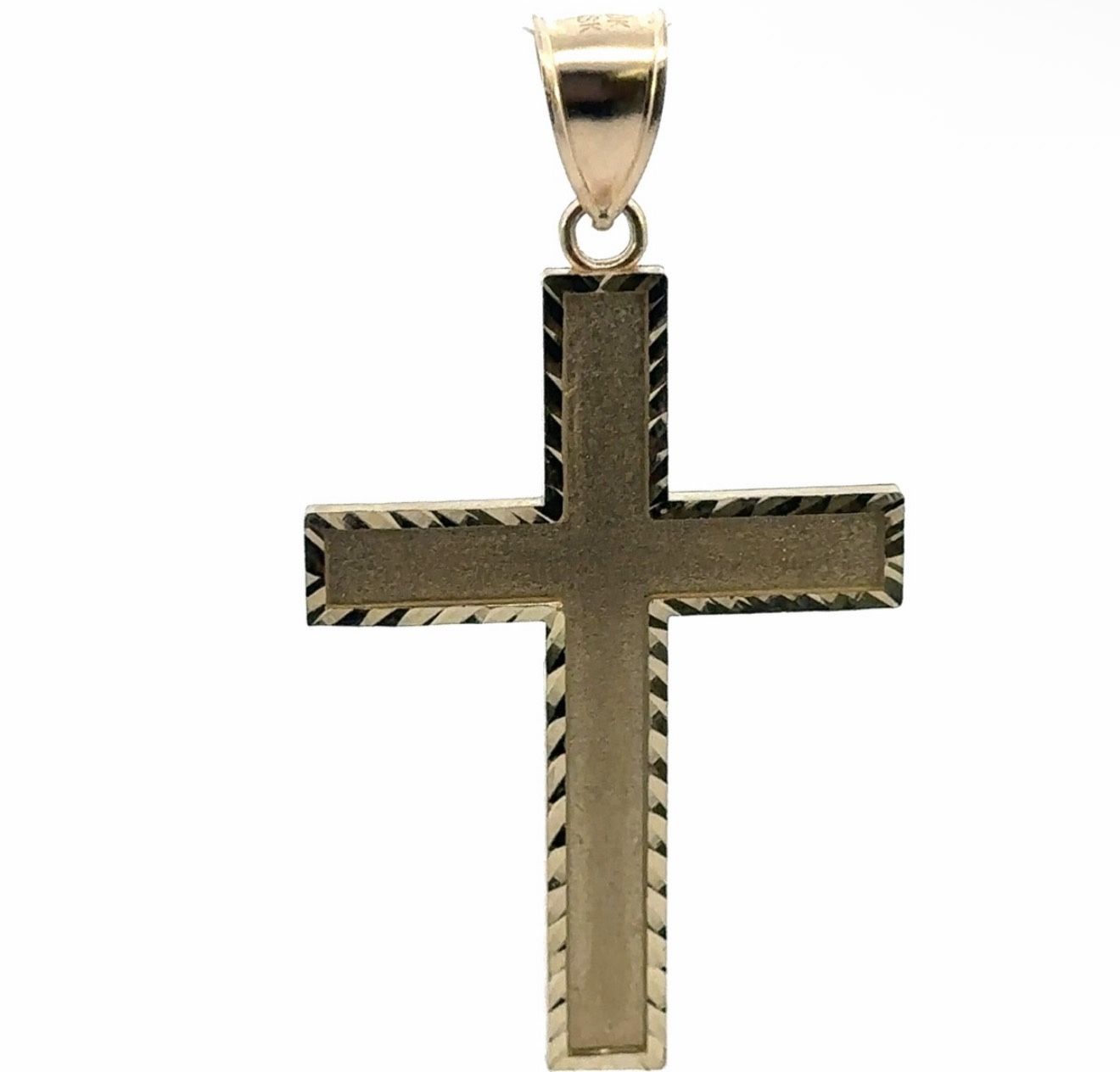 Men’s Or Woman’s 10k Yellow Gold 2.25” Inch Diamond Cut Cross Pendant For Necklace GP3107869