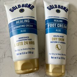 NEW Set of 2 Gold Bond Healing Hydrating & Foot Creams