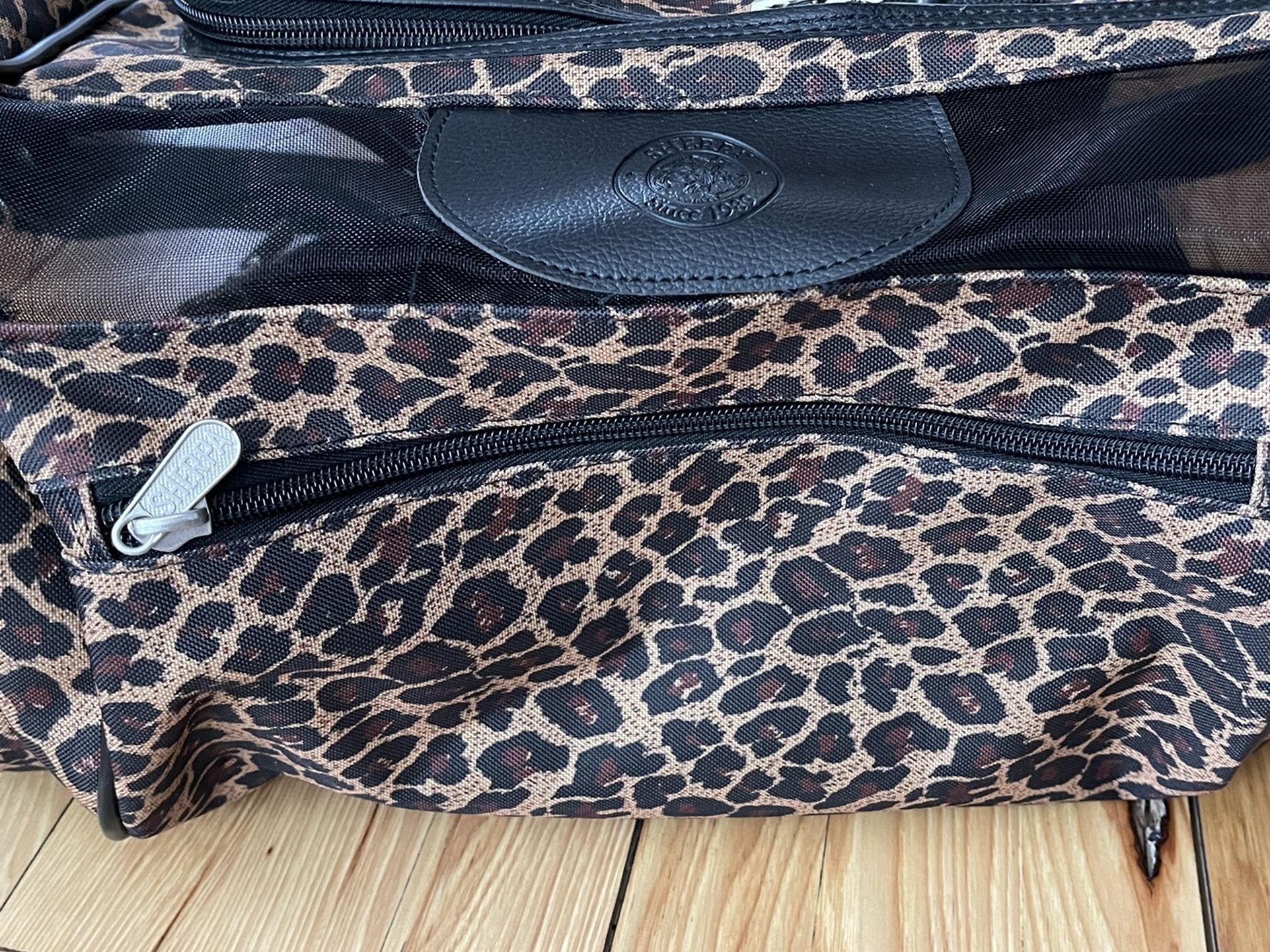 Leopard Print Sherpa Small Dog Carrier