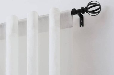 MODE Simplicity Single Curtain Rod set with Birdcage Finials - 32 to 90 in, 

