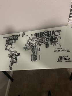 Rooms To Go  World Map Black Graphic Office Desk