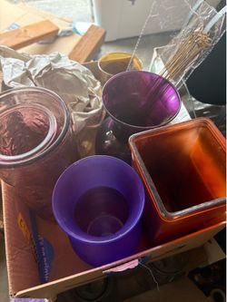 8 Multi Colored Vases