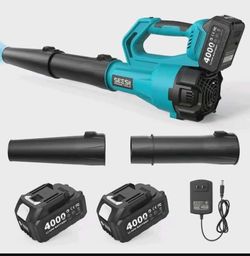 Cordless Electric Leaf Blower, Snow Blower 780CFM/440MPH Brushless Motor 2x4000mAh Batteries Handheld, Variable Speed Control Turbo Button. NEW IN A B